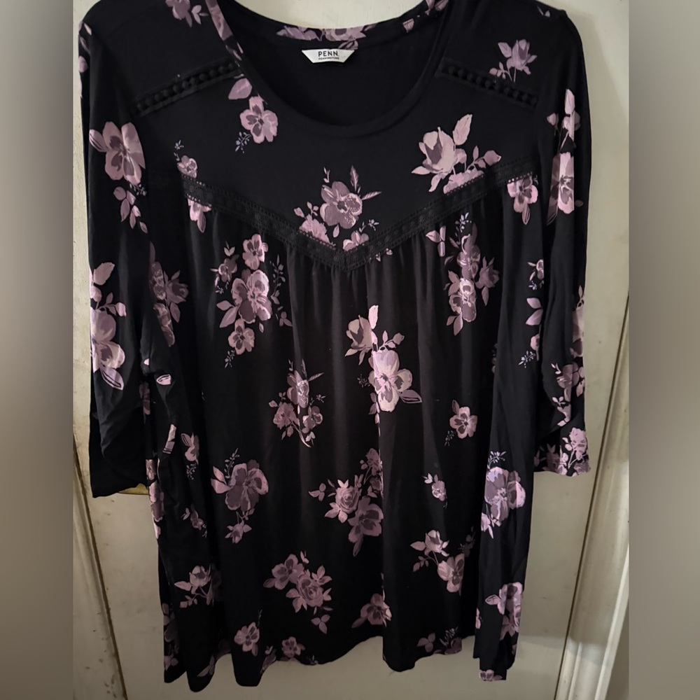 Chic Black Dress with Pink Floral Accents